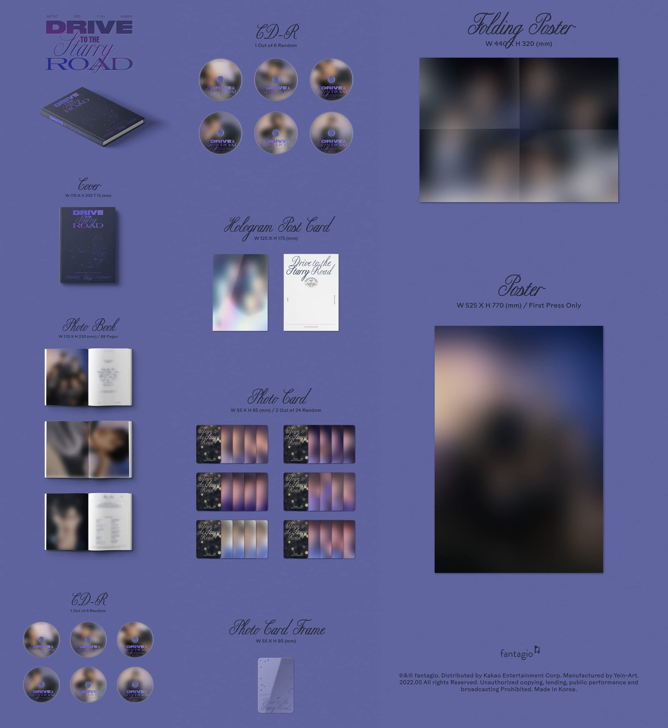 Astro - Drive to The Starry Road [Full Set] 3rd Album + Pre-Order Bonus (3 CDs, K-POP eBook, Stickers, Photocards) | K-POP Collectibles for Fans, Perfect for Gifts & Display