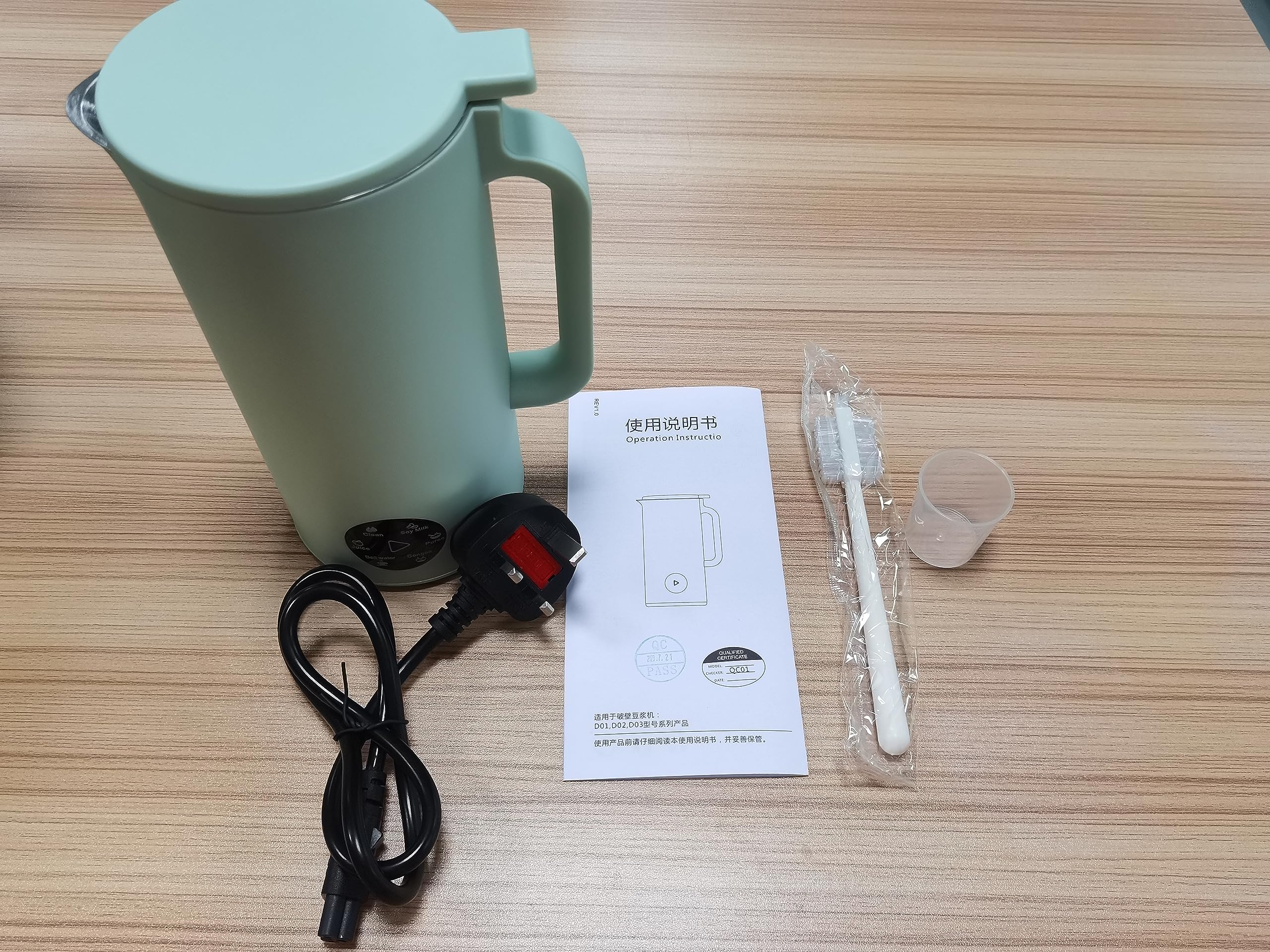 Irishom 350mL Single Serve Soymilk Maker & Multi-Function Juicer - Compact Soy Milk Machine, Rice Cooker & Boiling Water Kettle with UK Plug - Perfect for Small Kitchens, Dorms & Office Use