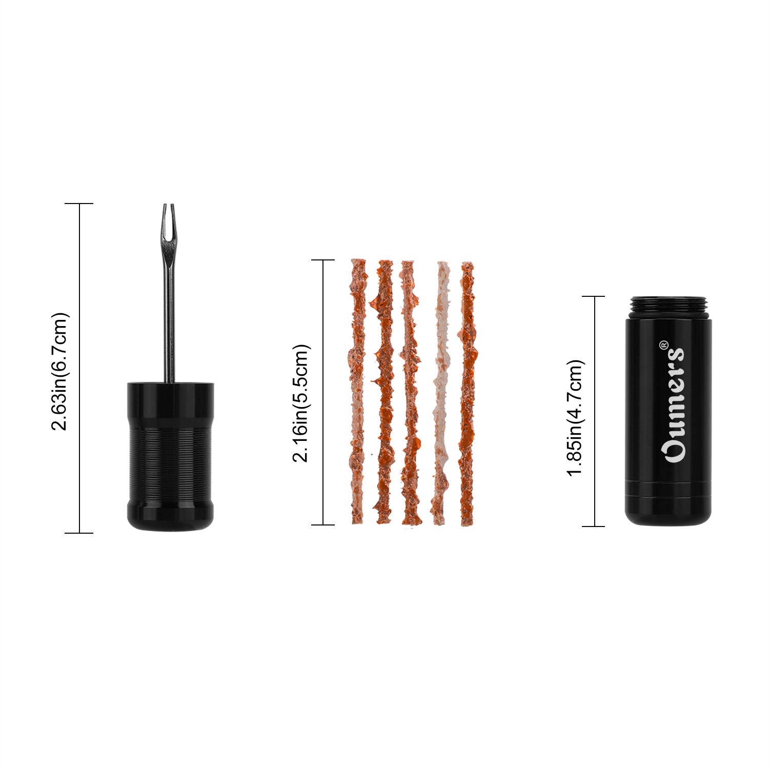 Oumers Tubeless Bike Tire Repair Kit - 5PCS Bacon Strips with Insertion Tool & Reamer for Mountain/Road Bicycle Puncture Fix - Perfect for Trail Riding, Commuting & Emergency Roadside Repairs