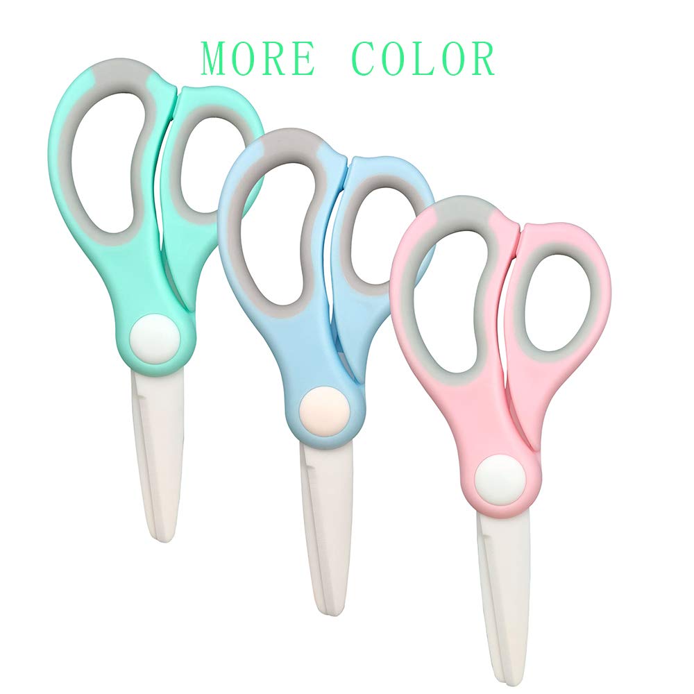 Ceramic Baby Food Scissors - BPA-Free, Portable & Safe for Infants with Storage Box & Dust Cover (Pink) | Perfect for Cutting Fruits, Vegetables & Soft Foods On-The-Go