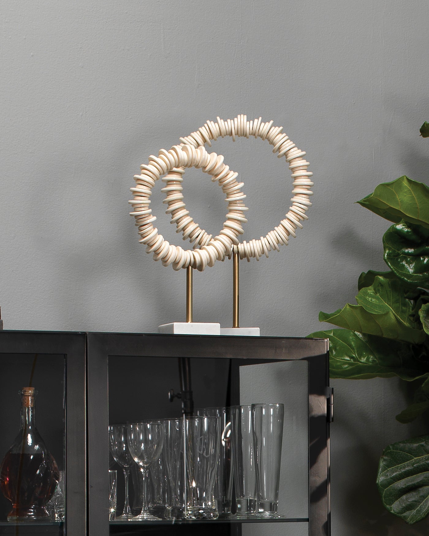 Arena Ring Sculptures (Set of 2) - Modern Geometric Wall Art for Home & Office Decor - Perfect for Living Room, Bedroom, or Workspace
