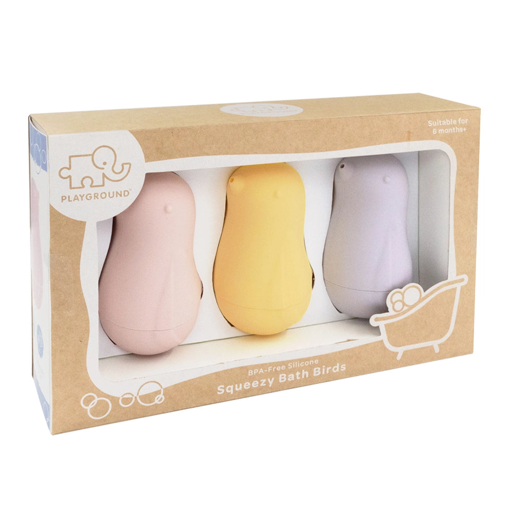 3 Pack Silicone Squeeze Bath Toys - Cute Duck Shaped Water Play for Babies & Toddlers - Bathtime Fun, Sensory Development & Pool Party Games