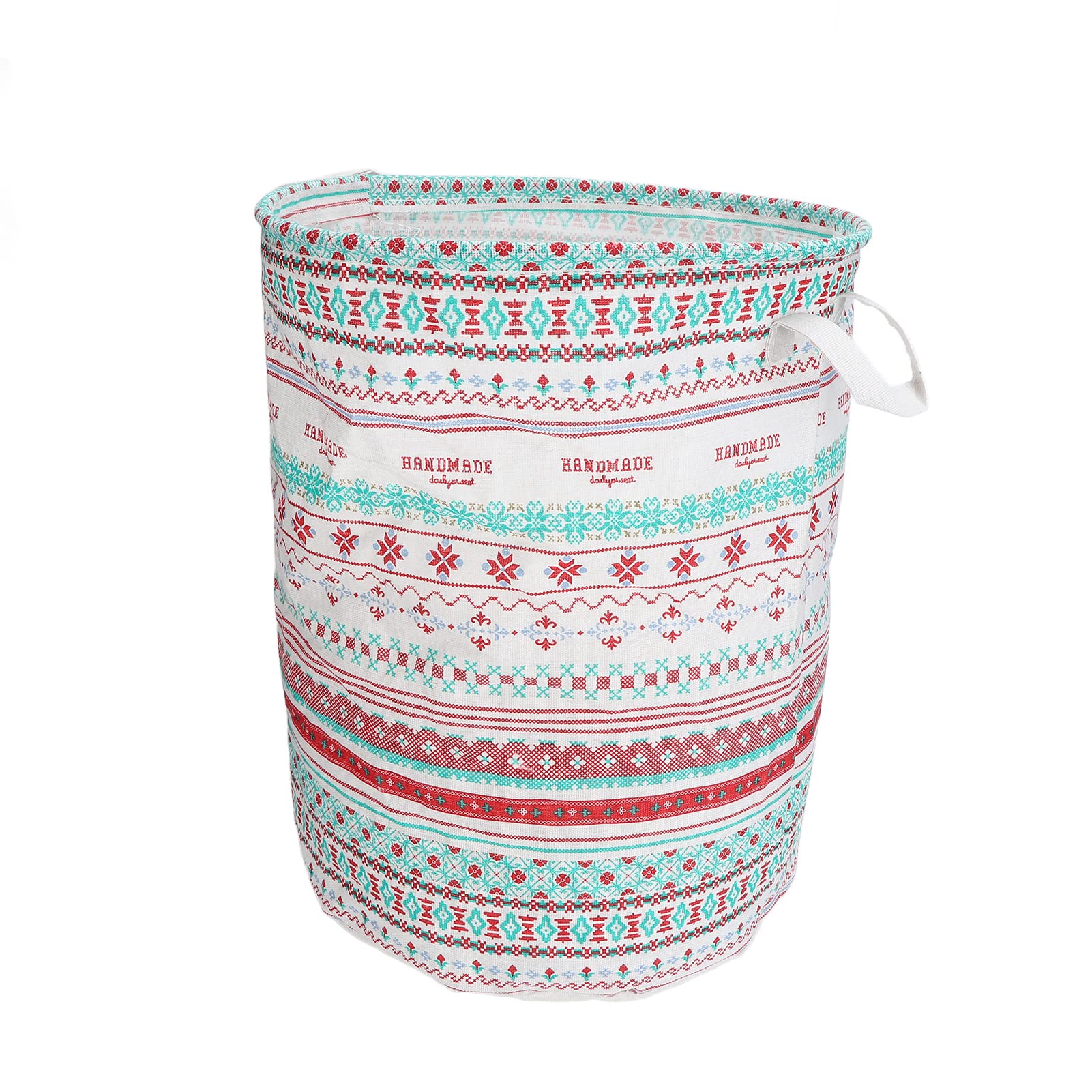 Large Collapsible Laundry Basket - Foldable Round Canvas Hamper with Waterproof Fabric, Nordic Style Clothes Organizer for Bathroom & Bedroom - Perfect for Laundry, Toys, Magazines & Craft Storage