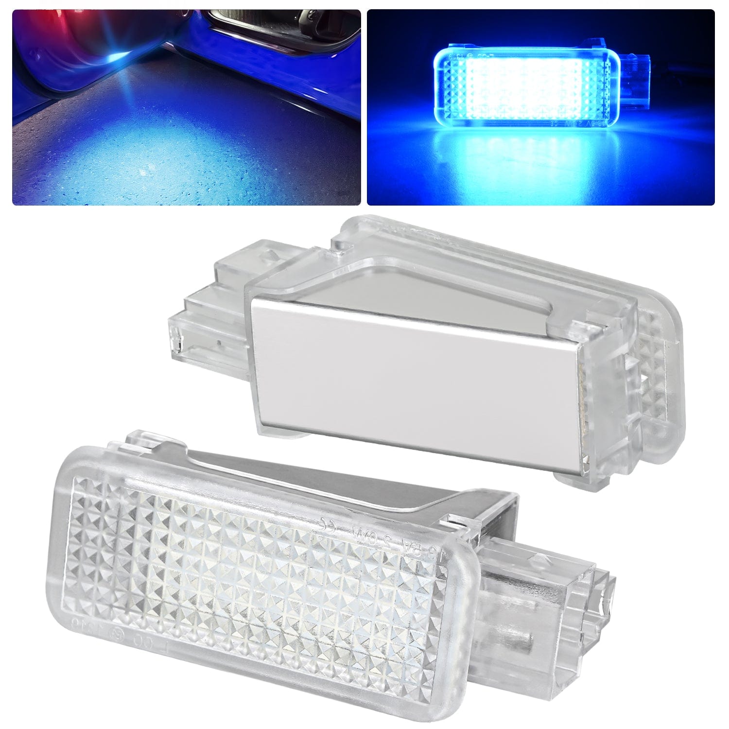 2PCS LED Interior Door Panel Light Courtesy Warning Lights - Blue Beam, Plug and Play, Compatible with Audi A3 A4 A5 A6 A7 S3 S4 S5 S6 S7 Q5 Q7 TT - OEM Replacement, CANbus Error Free - Perfect for Nighttime Safety & Car Interior Customization