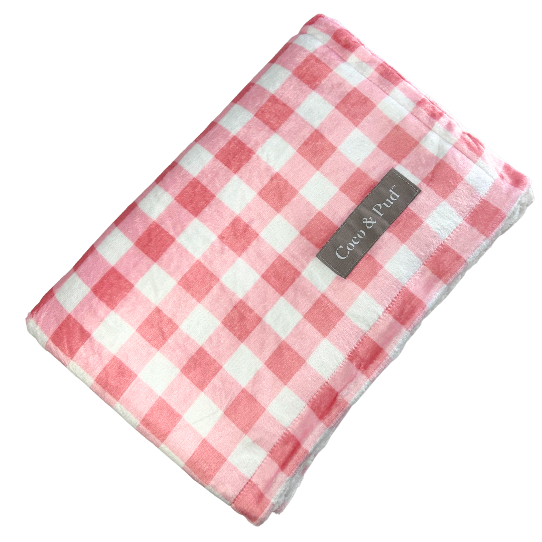 Soft Gingham Rose Luxury Blanket - Cozy Flannel Throw for Bed, Couch & Picnic - Perfect for Home Decor, Gifts & Outdoor Use