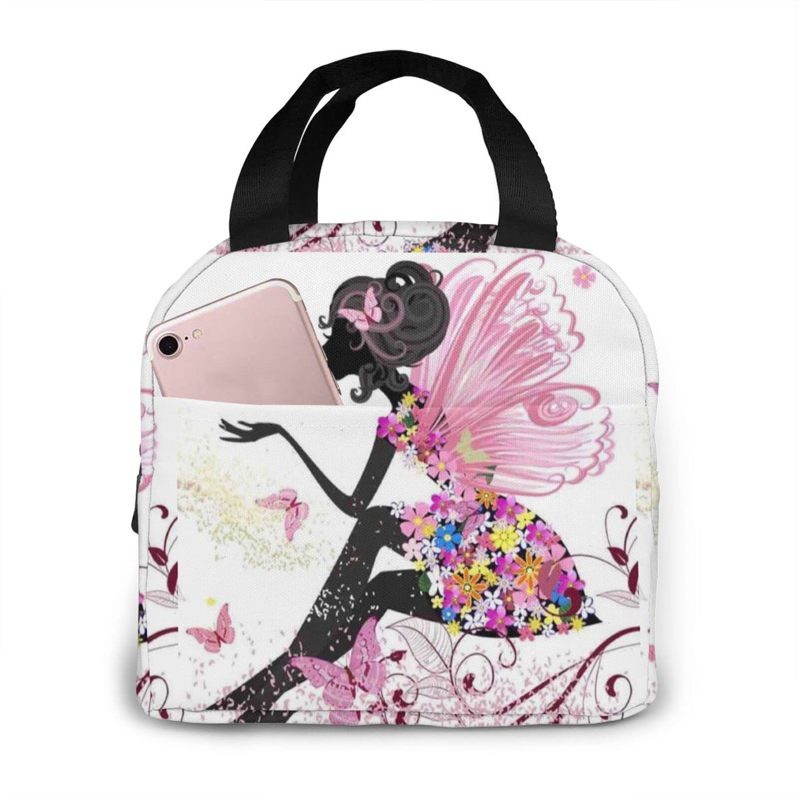 Flower Fairy Butterfly Insulated Lunch Box - Leakproof Cooler Bag for Men, Women, Kids & Teens - Perfect for Work, School, Picnic, Office, Travel & Outdoor Activities