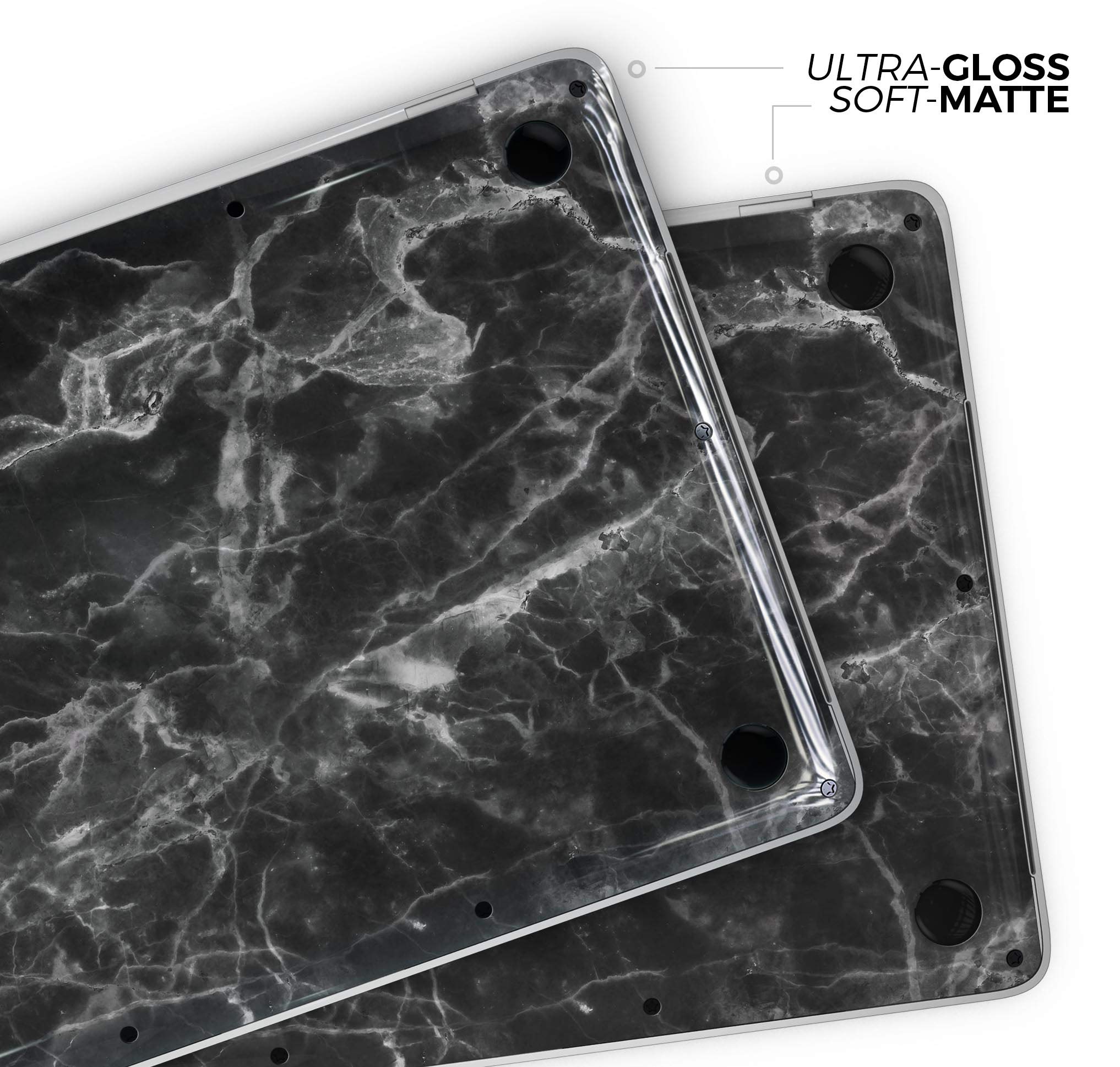Premium Smooth Black Marble Vinyl Wrap - Scratch Resistant Full-Body Skin for MacBook Pro 16