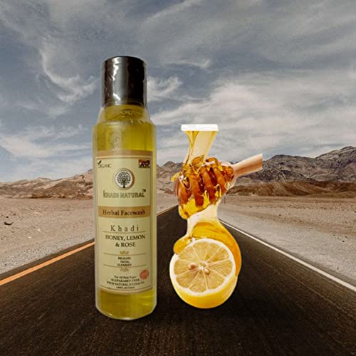 Organic Honey Lemon Rose Face Wash - SLS & Paraben Free | 120ml | Gentle Cleansing for Dry & Sensitive Skin | Perfect for Morning & Night Skincare Routine | KHADI Natural Beauty
