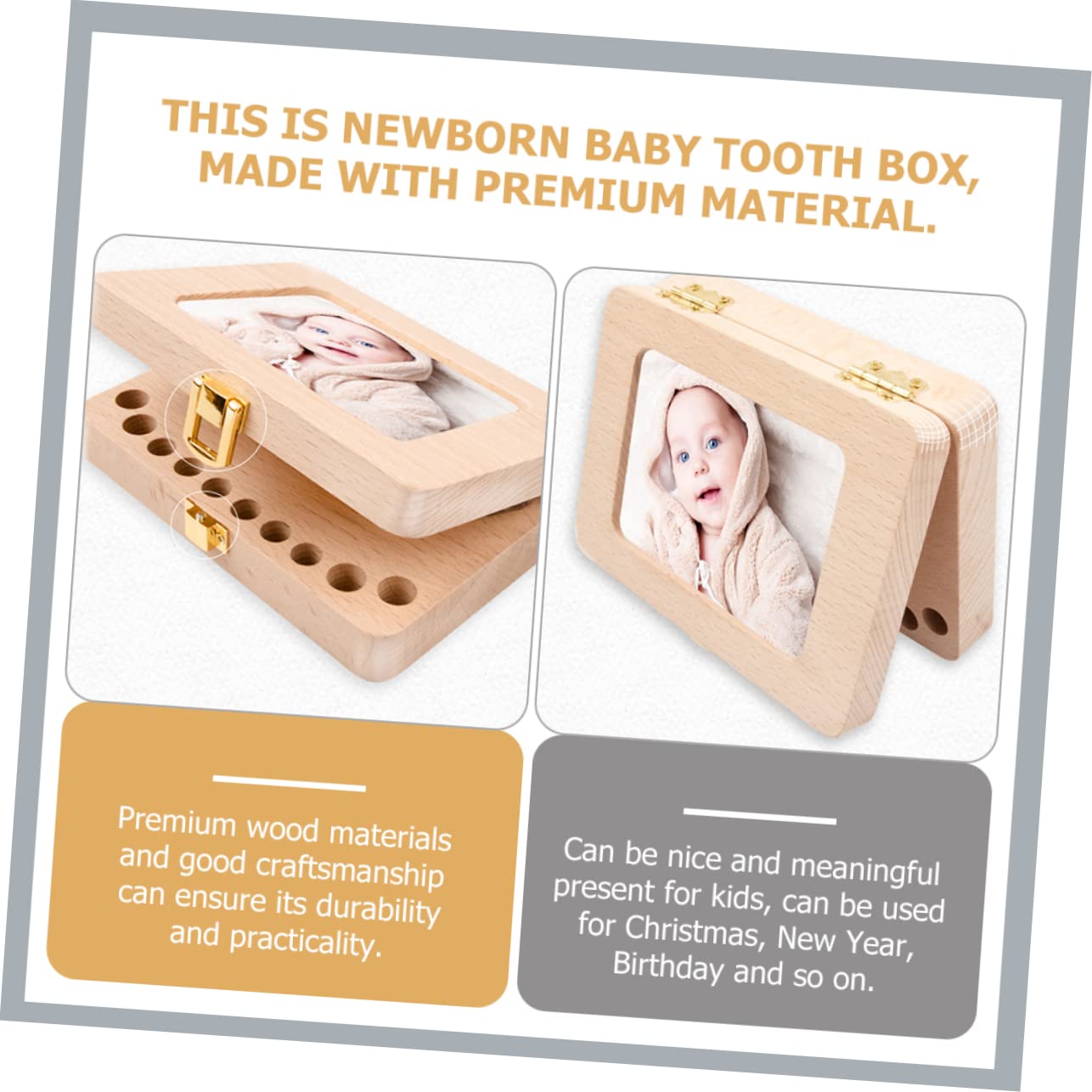 ULDIGI Wooden Tooth Fairy Box - Kids Tooth Storage Holder for Lost Teeth, Keepsake Organizer for Baby Teeth Collection - Perfect for Tooth Fairy Gifts & Childhood Memories