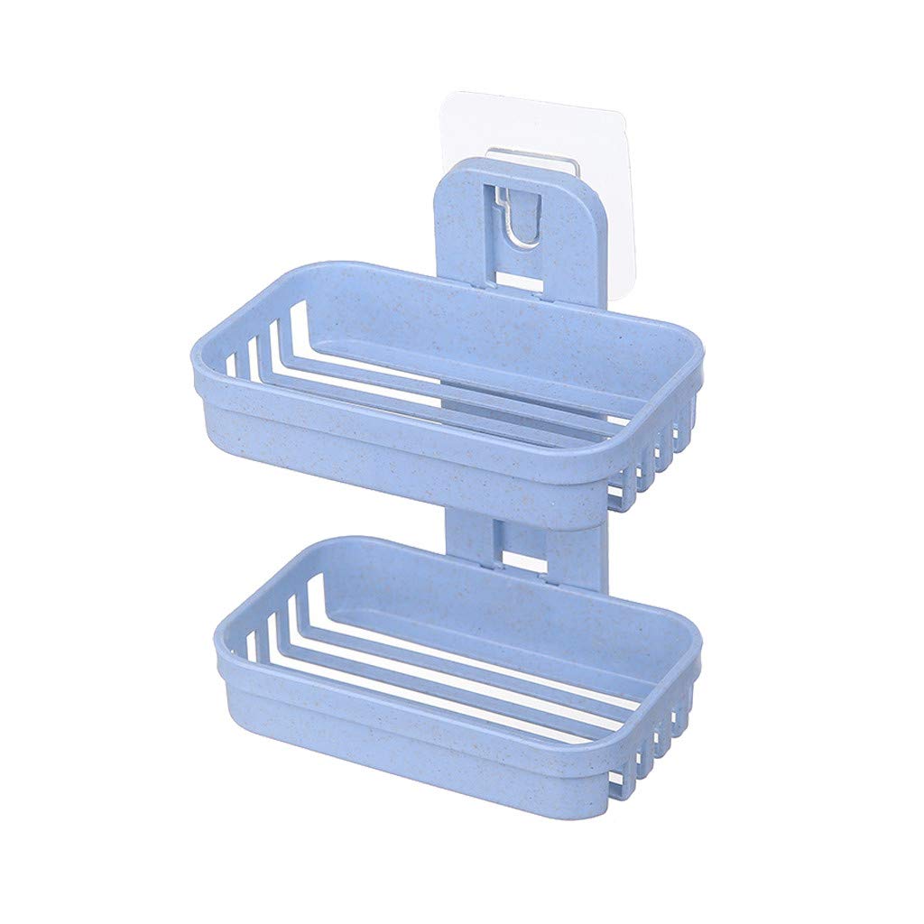 Stainless Steel Soap Holder Tray - Double Compartment Bathroom & Shower Soap Storage Dish - Cute Sponge Holder for Bathroom Organization (Perfect for Showers, Sinks & Vanities)