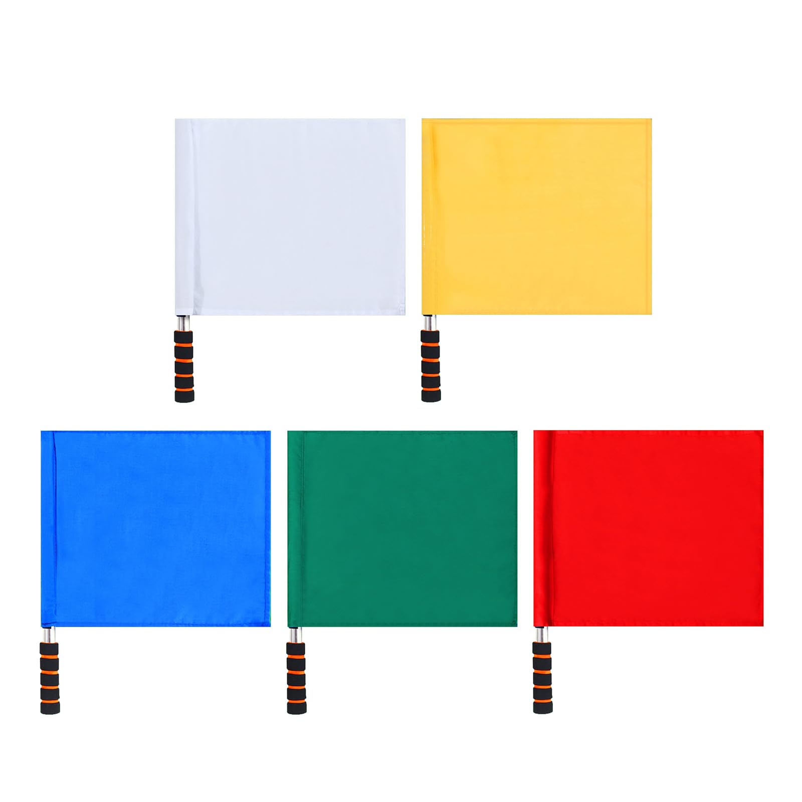 Referee Flags for Soccer, Volleyball & Basketball - Professional Linesman Signal Flags with Sponge Handle - Perfect for Sports Training, Games & Tournaments