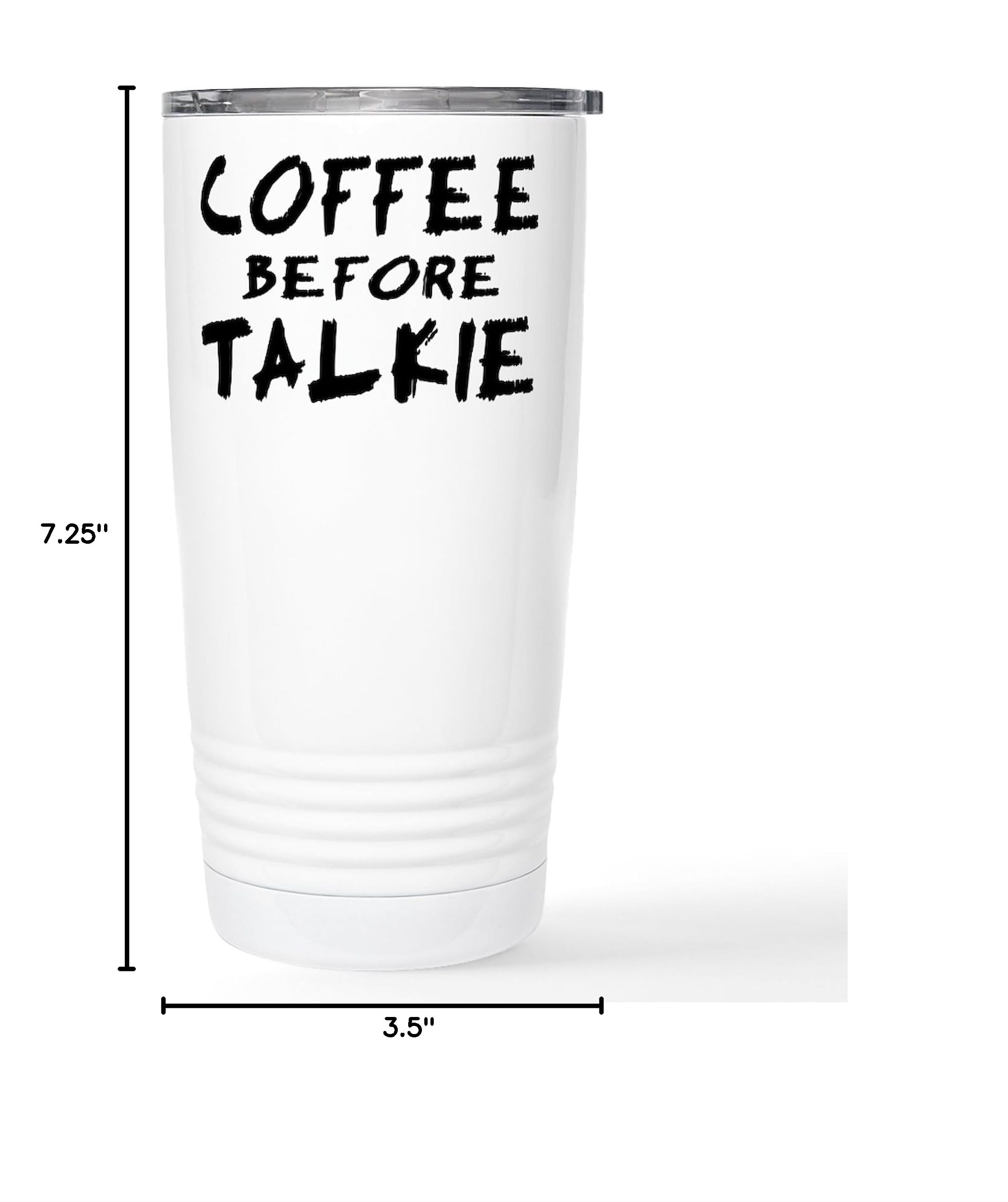20 oz Insulated Stainless Steel Coffee Tumbler - Coffee Before Talkie Travel Mug by CafePress | Perfect for Commuting, Office & Travel