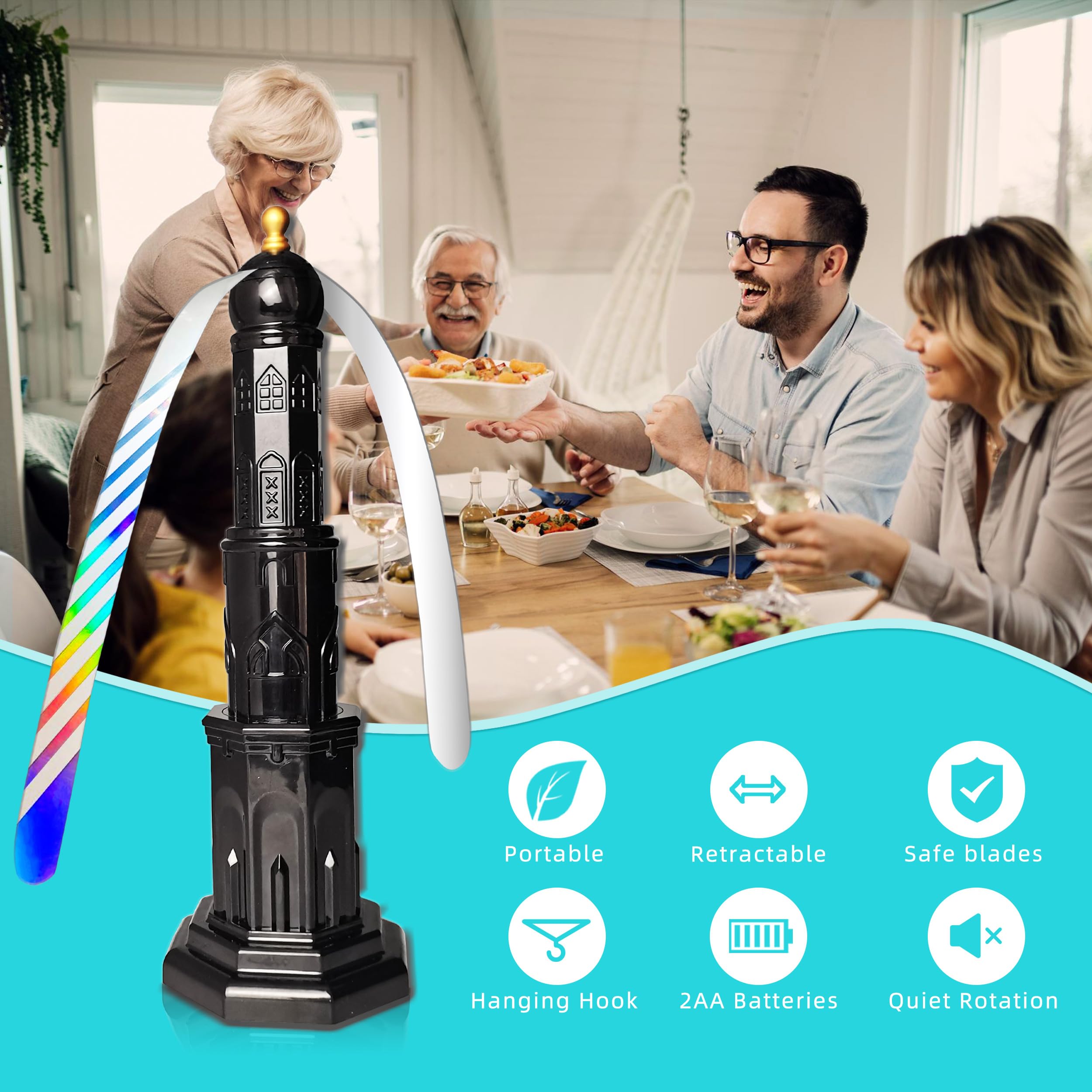 4-Pack Portable Food Fan for Indoor & Outdoor Use - Mini Cooling Fan for Restaurants, Parties, Picnics, BBQs, and Camping (Black) - Keep Food Fresh at Home, Dining, and Outdoor Events
