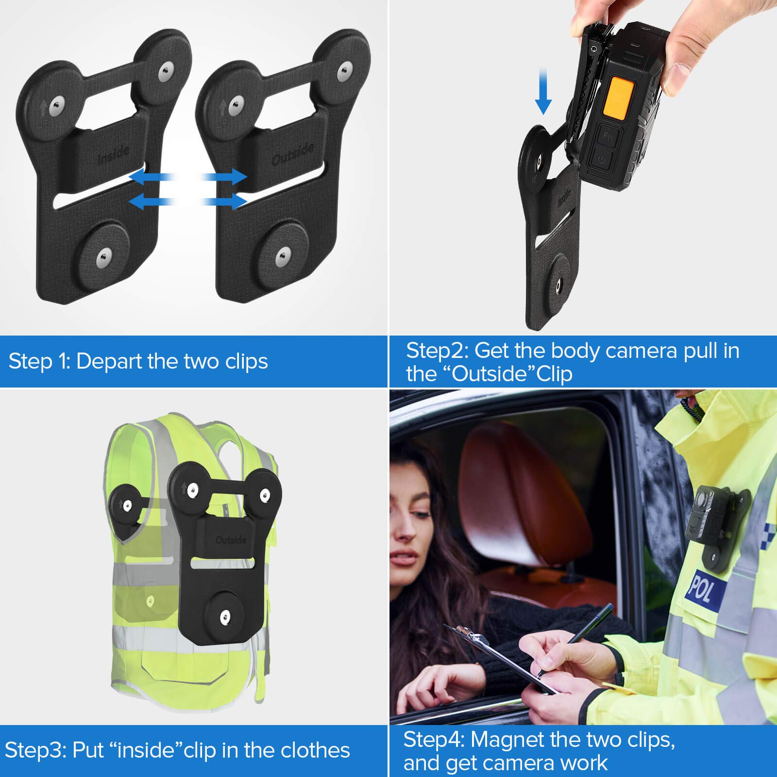 BOBLOV M5 2K 64GB Police Body Camera with GPS, 1440P HD Body Worn Camera, 4200mAh Battery, IP67 Waterproof, Magnetic Mount - Ideal for Law Enforcement, Security Guards & Night Patrols