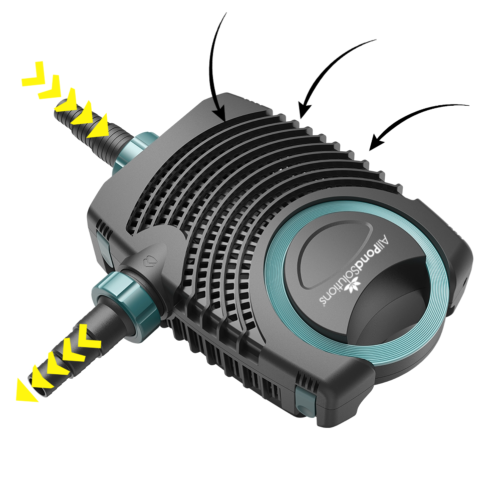 AllPondSolutions 16000 L/H High Flow Pond Pump - AquaECO 16000 Submersible Water Pump for Large Ponds, Waterfalls & Fountains | Energy Efficient Outdoor Fountain Pump for Garden, Koi Fish Ponds & Backyard Water Features