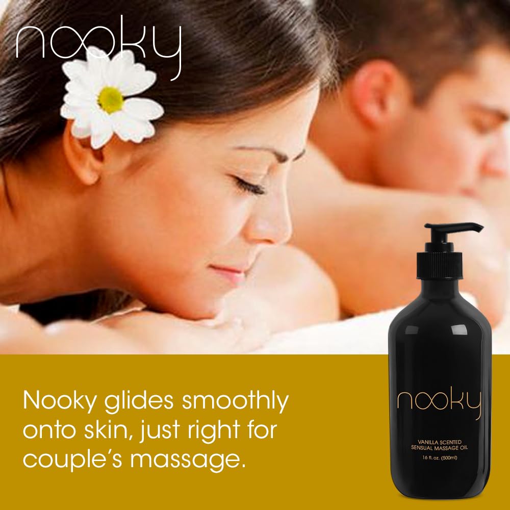 Vanilla Massage Oil with Fractionated Coconut Oil - 16oz Relaxing Aromatherapy Massage Oil for Couples, Spa & Home Use