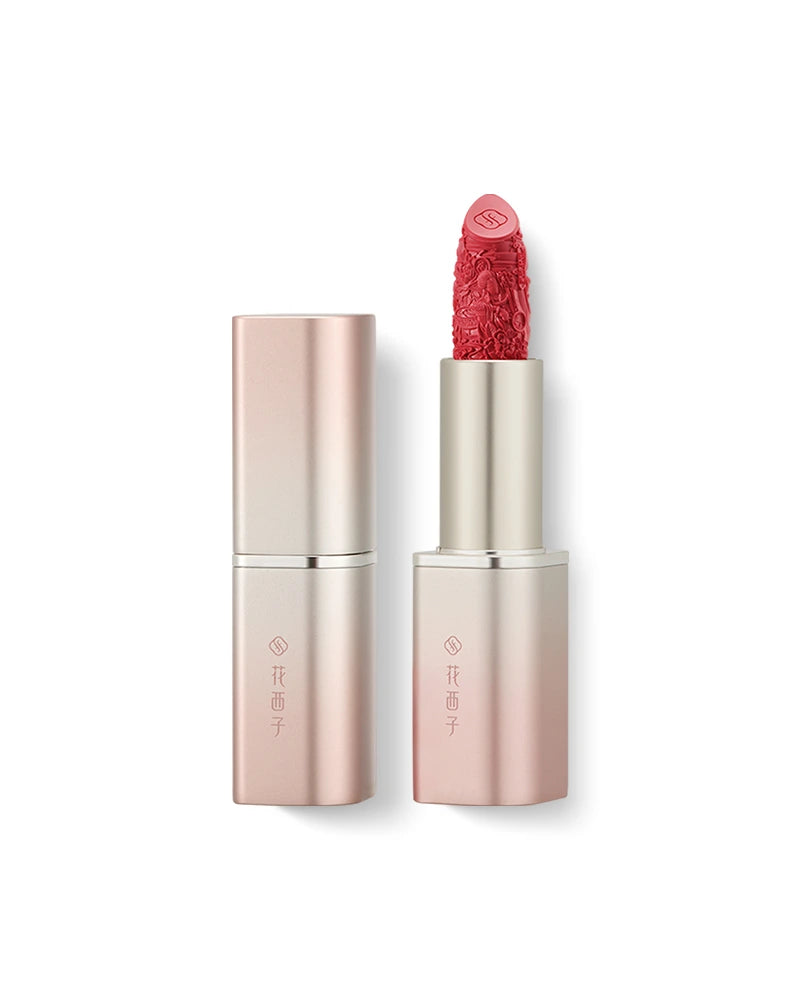 Blooming Rouge Engraved Lipstick - Long Lasting Matte Lipstick with Floral Design, Vegan & Cruelty Free - Perfect for Date Night, Parties & Special Occasions