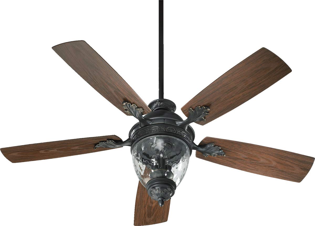 Quorum International 52 Inch Old World Style Outdoor Ceiling Fan with Light - Bronze Finish - Perfect for Patio, Deck, and Covered Porch Areas