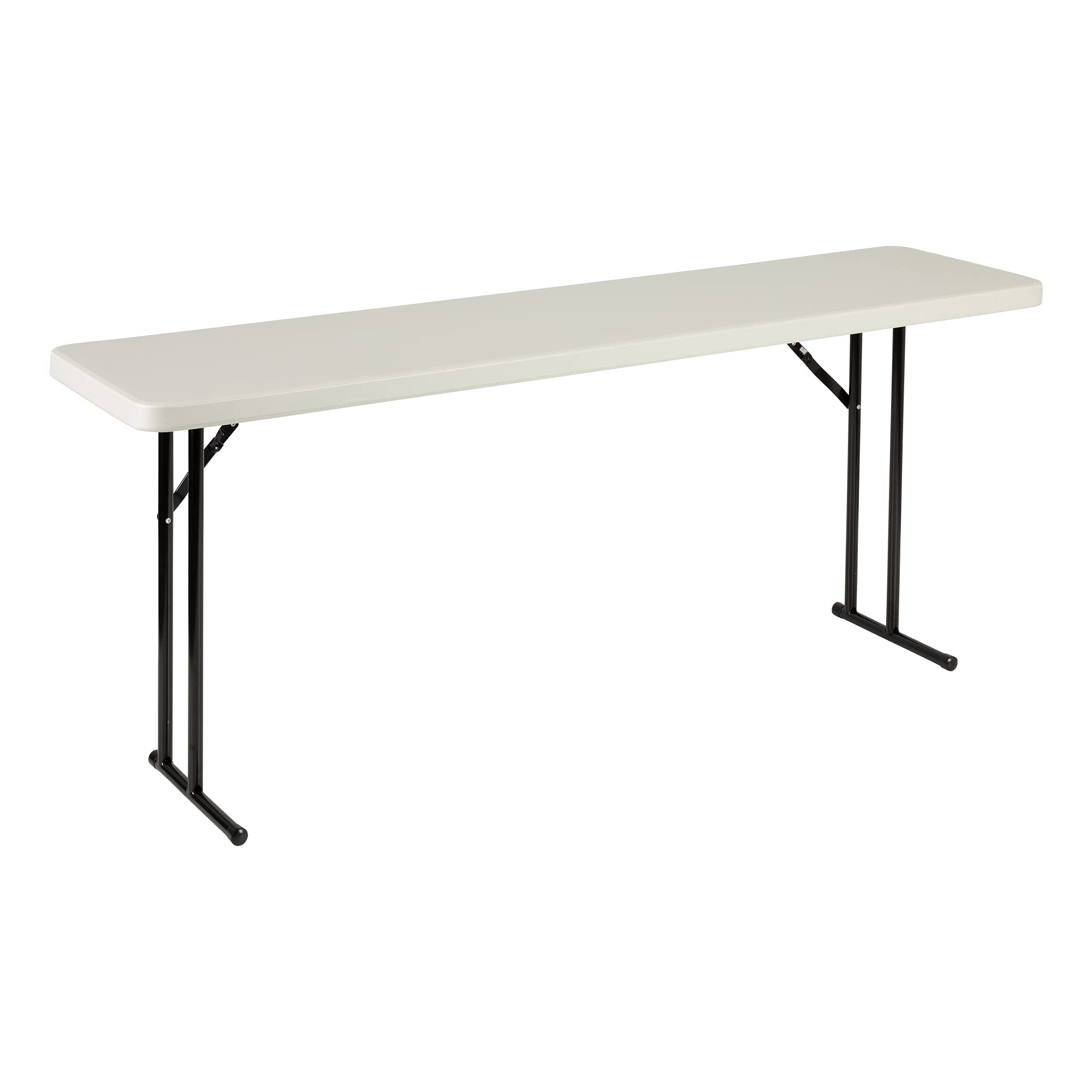 Norwood 6ft Folding Table Indoor Outdoor - Heavy Duty Blow Molded Plastic Training & Event Table, Rectangular Foldable Table in Gray - Perfect for Classrooms, Parties, and Outdoor Events