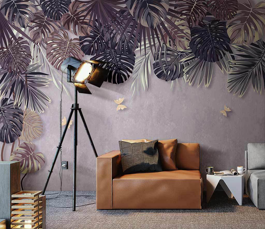 Autumn Leaves Wallpaper Mural - Vintage Fall Foliage Design for Living Room, Bedroom & Office Decor