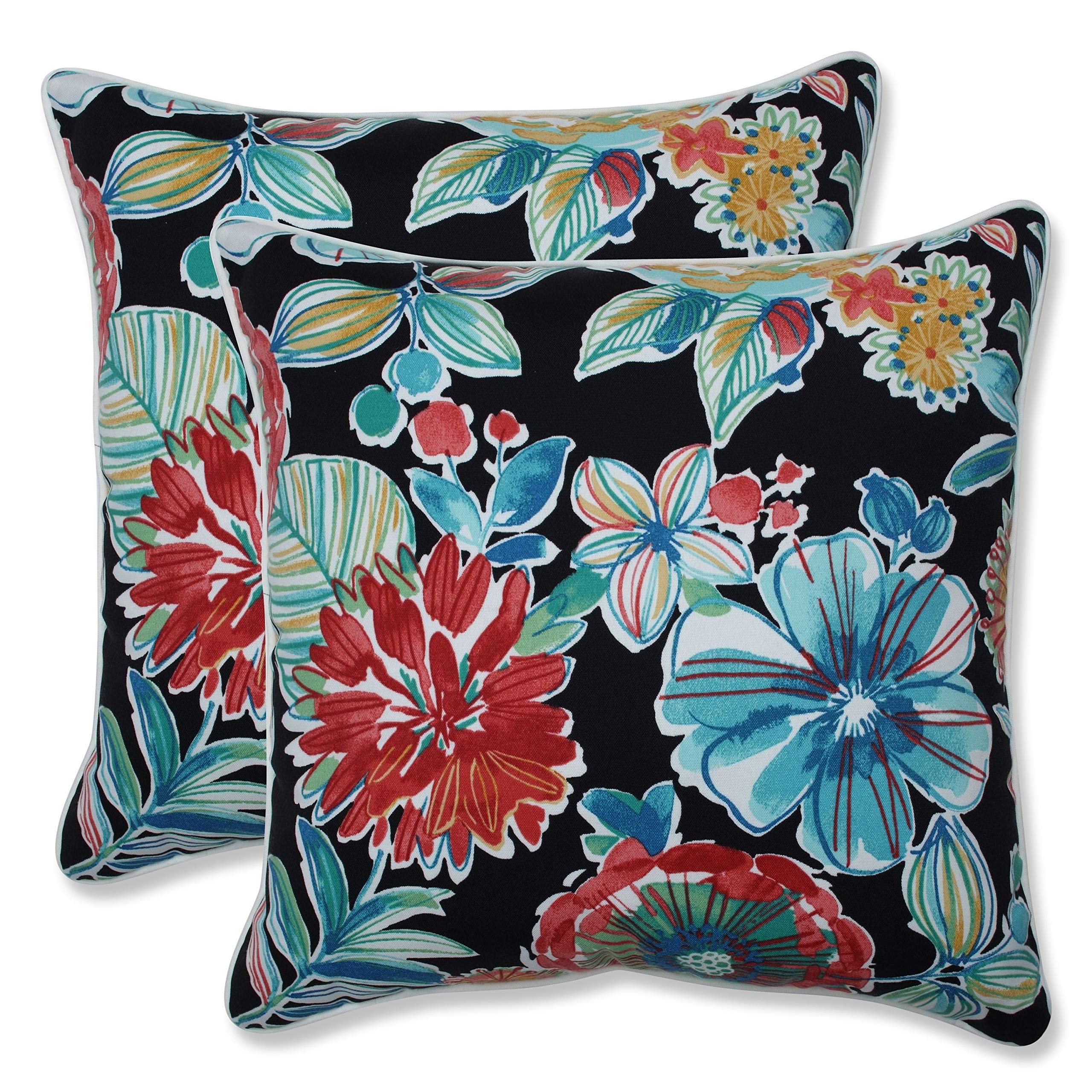 Premium Colsen Noir Throw Pillows 18.5x18.5 Inch - Set of 2 Black Decorative Cushions for Outdoor & Indoor Use - Perfect for Sofa, Bed, Patio, and Living Room Decor