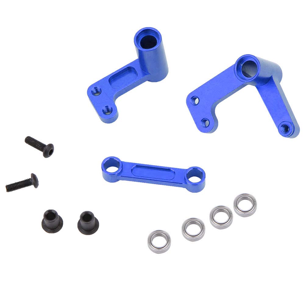 High-Quality Aluminum Alloy RC Steering Kit for Traxxas Rustler & Bandit 2WD Models - Durable Replacement Parts for RC Cars (Dark Blue) | Perfect for Off-Road Racing & DIY RC Upgrades