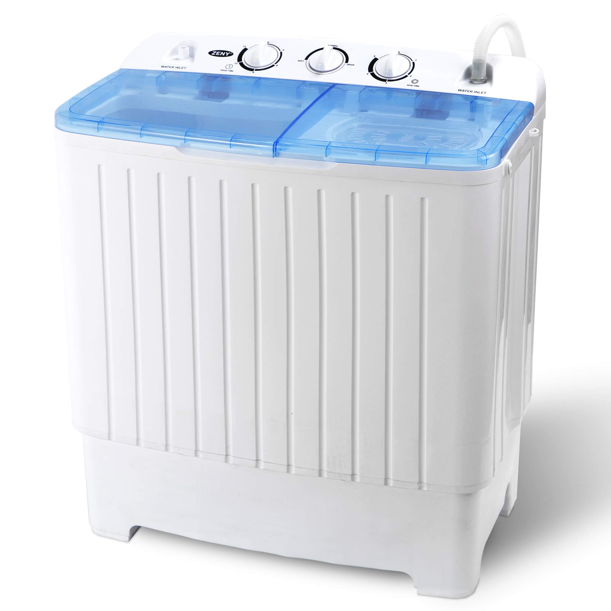 ZENY Portable Washing Machine - Compact Twin Tub Laundry Washer & Dryer Combo, 17.6lbs Capacity (11lbs Washer + 6.6lbs Spinner), Semi-Automatic Mini Washing Machine for Apartments, RVs, Camping & Travel - Perfect for Small Spaces & On-the-Go Laundry Needs