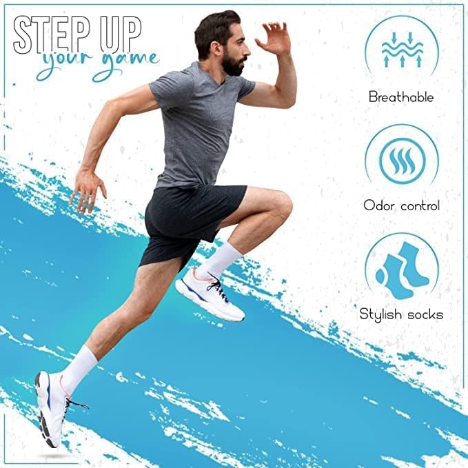 CHAAL® 3-Pack Men's Athletic Socks - Moisture-Wicking Cotton Workout Socks for Running, Hiking & Outdoor Sports - Breathable & Cushioned (UK 6-11) - Perfect for Gym, Travel & Everyday Wear