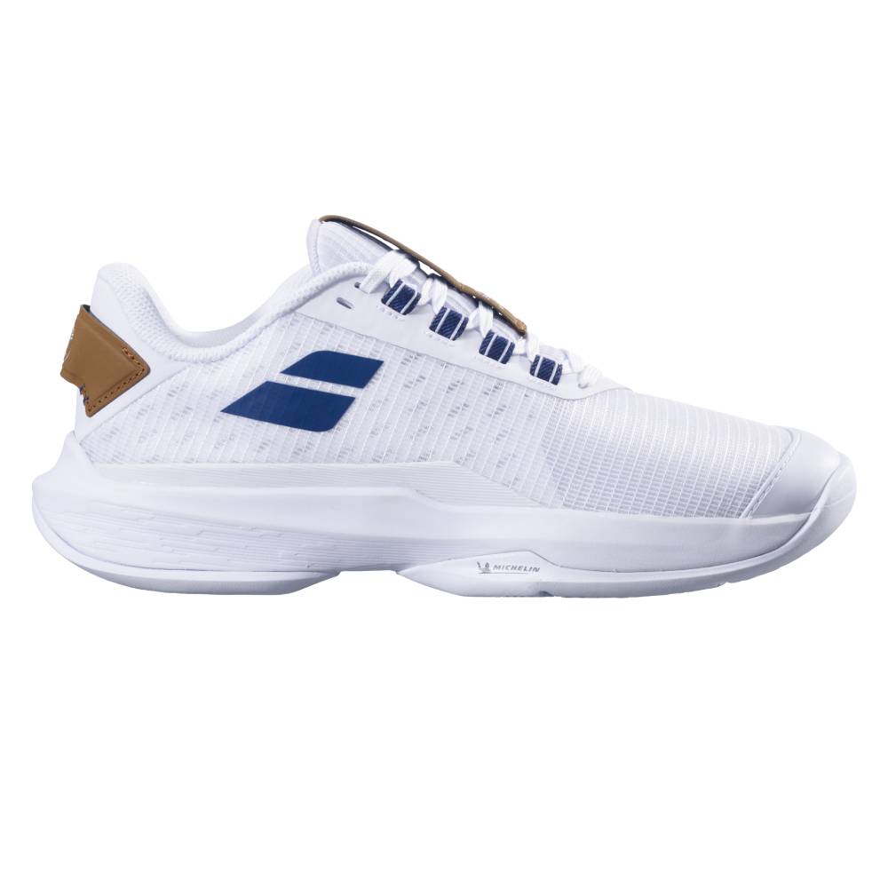 Babolat Jet Tere 2 AC Wimbledon Women's Tennis Shoes - White & Navy - Lightweight Performance Court Shoes for Women - Perfect for Tennis Matches & Training Sessions