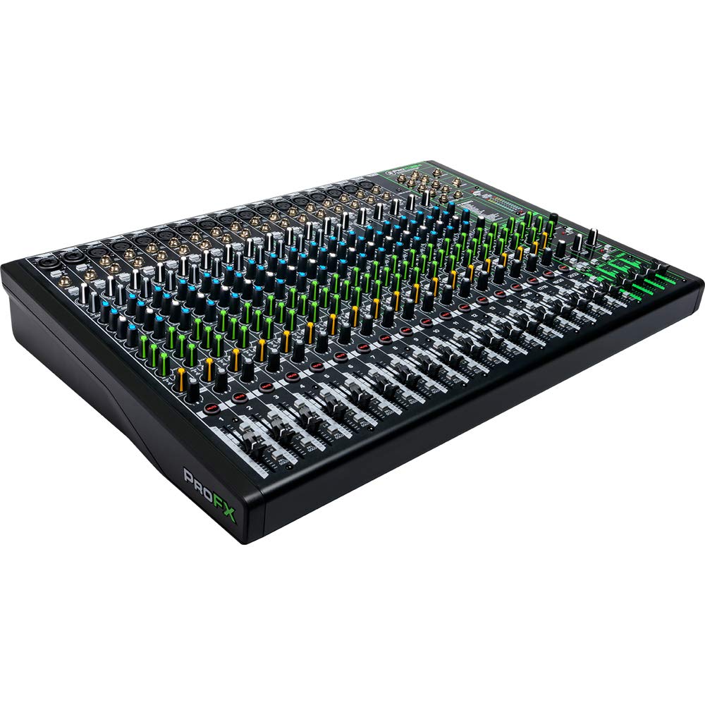 Mackie ProFX22v3 22-Channel Professional Audio Mixer with USB, Tascam Closed-Back Studio Headphones & Deco Gear Hard Case Bundle - Perfect for Live Performances, Studio Recording & Podcasting