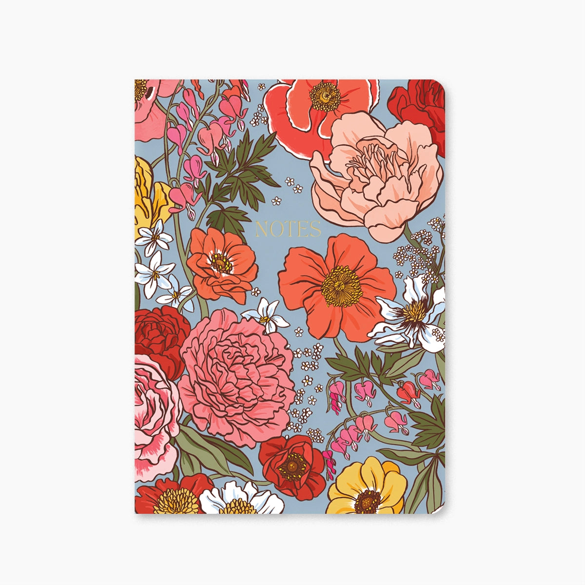 Botanica Paper Co. Softcover Grid Notebook - Floral Garden Design for Journaling, Sketching & Note Taking - Perfect for Students, Artists & Office Use