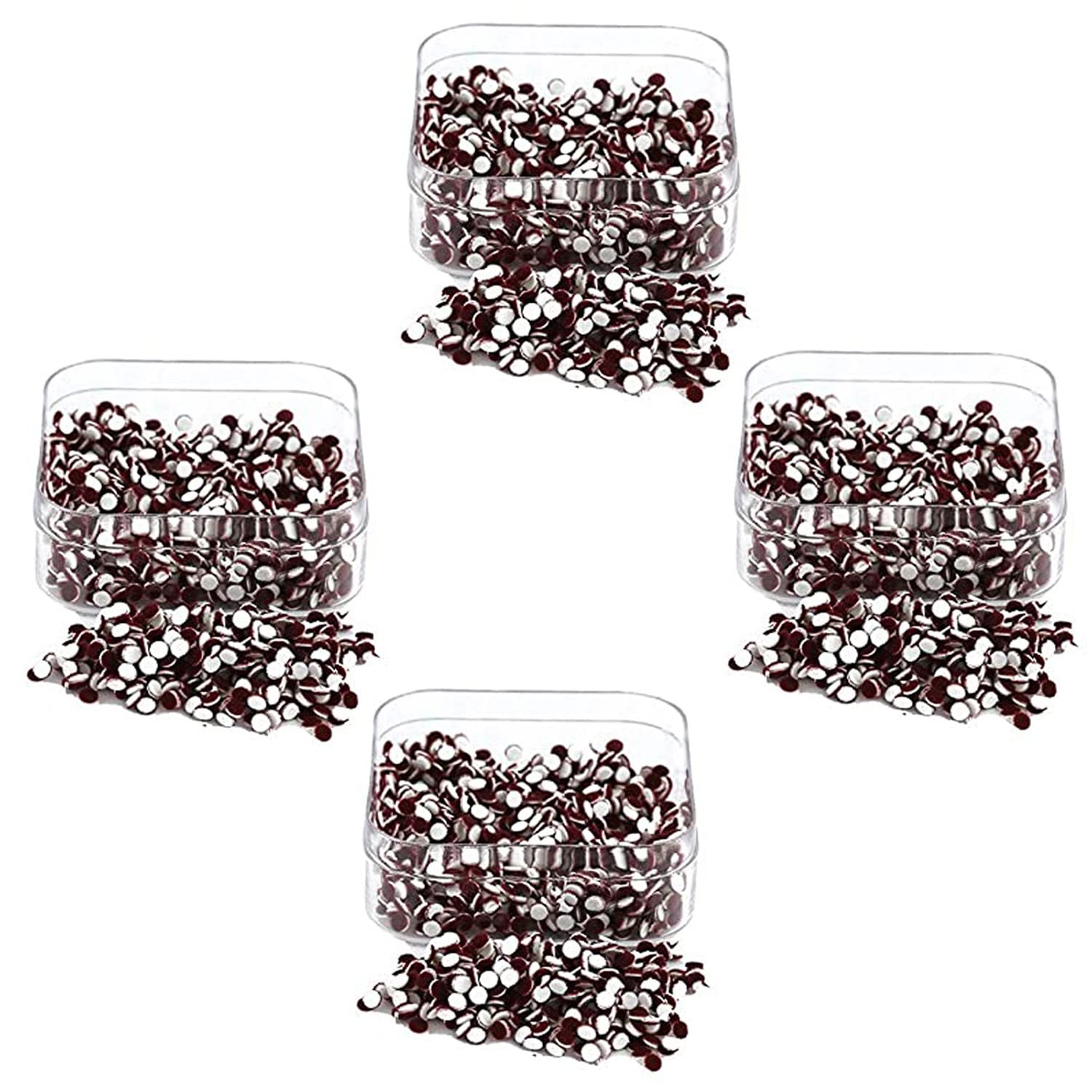 Elegant Maroon Kumkum Forehead Stickers for Women & Girls - Traditional Bindi Pack of 4 (7mm) - Perfect for Weddings, Festivals & Daily Wear