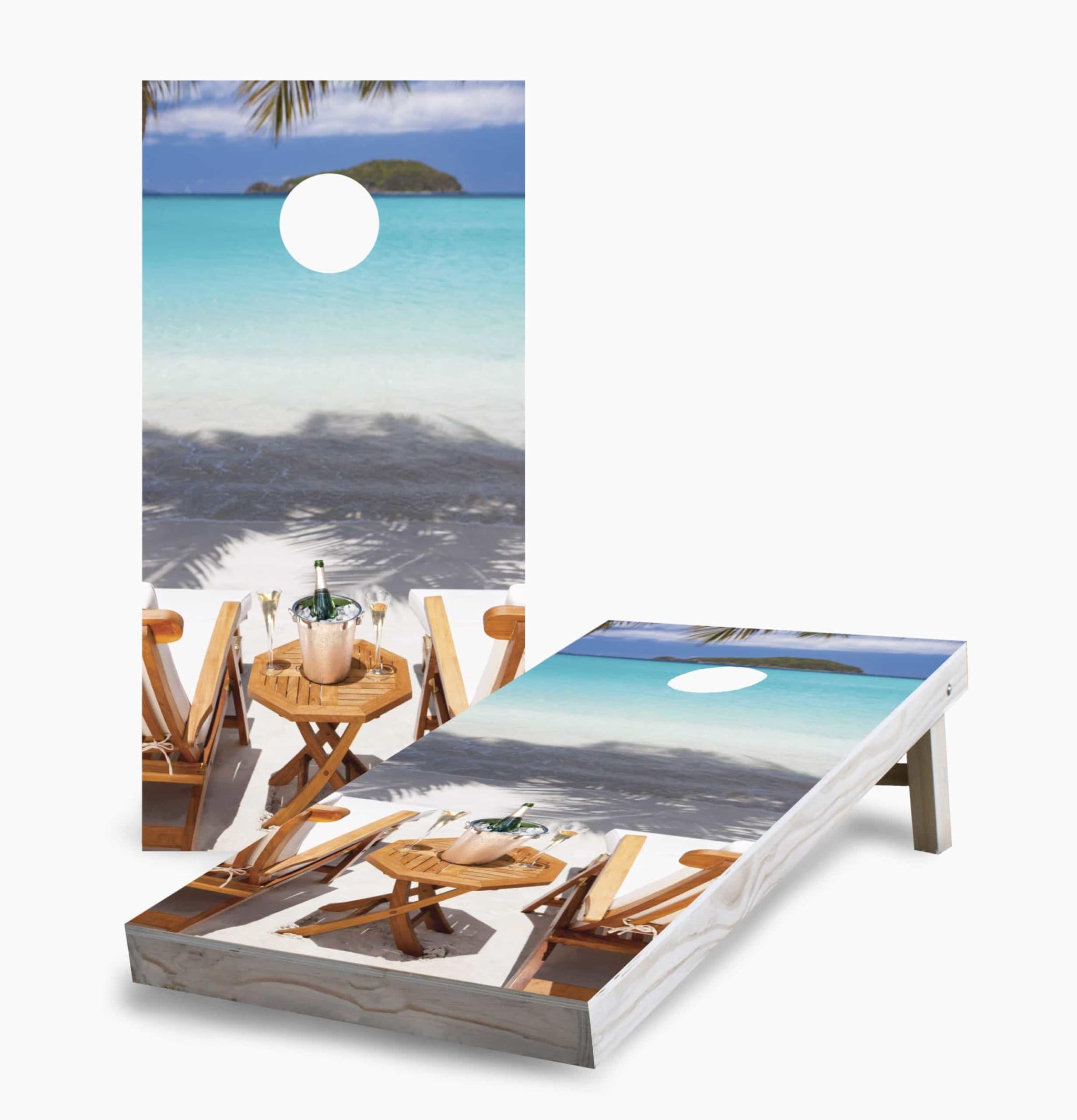 Premium Cornhole Game Set with 2 Boards & 8 Bags - Portable Outdoor Bean Bag Toss Game for Backyard, Beach, Tailgating & BBQ Parties - Includes Carrying Case & Accessories