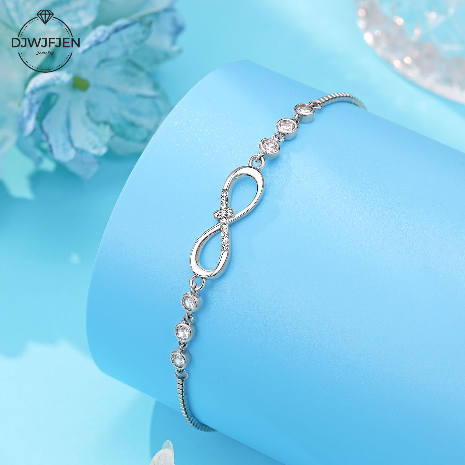 Christian Infinity Cross Charm Bracelet - Elegant Religious Jewelry for Women & Girls - Perfect for Easter, Confirmation, Baptism, Graduation Gifts & Daily Faith Wear