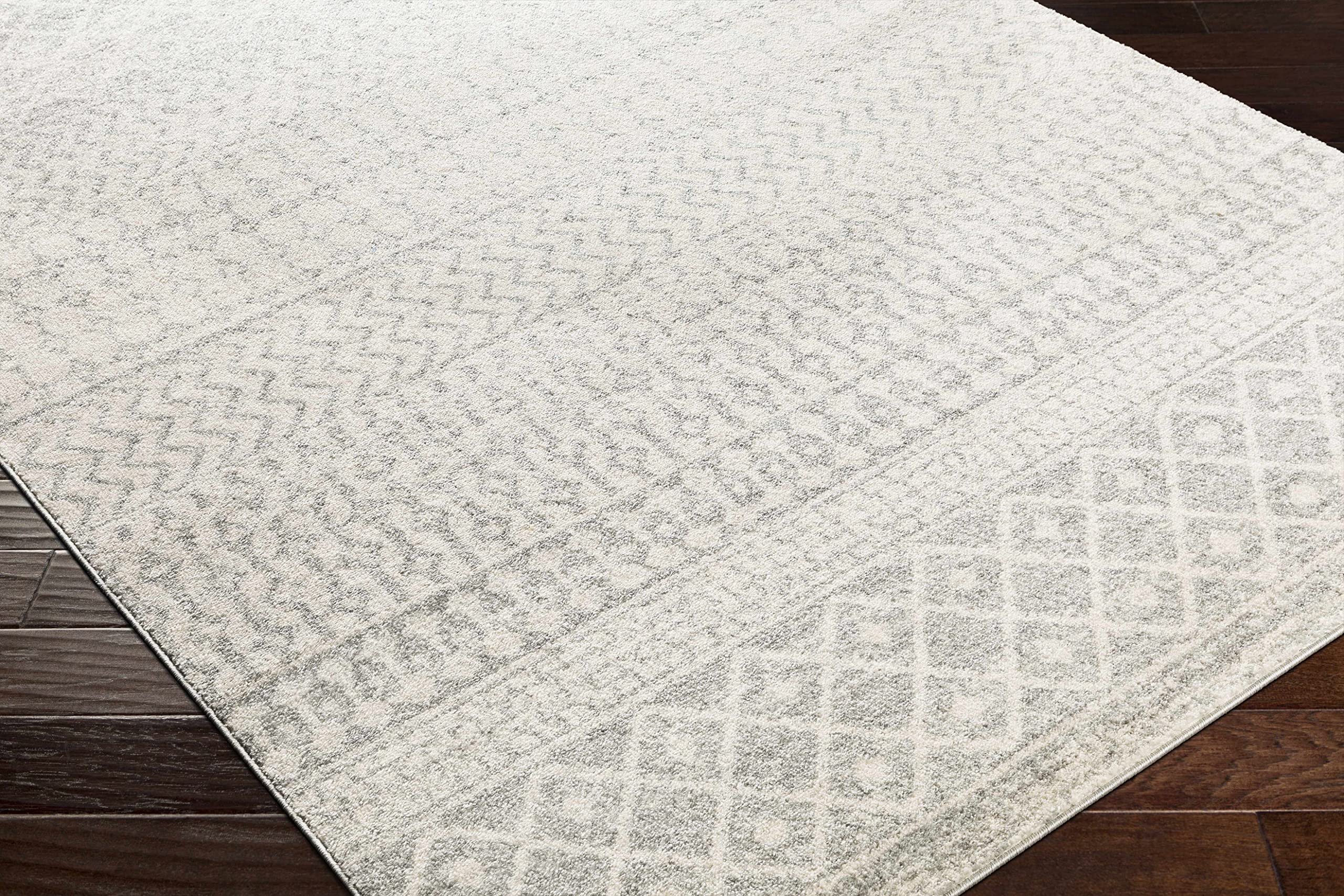 Bohemian Global Style Hauteloom Harput Area Rug - 10' x 13' Gray & White - Perfect for Living Room & Bedroom Decor - Soft & Durable for Home, Office or Airbnb
