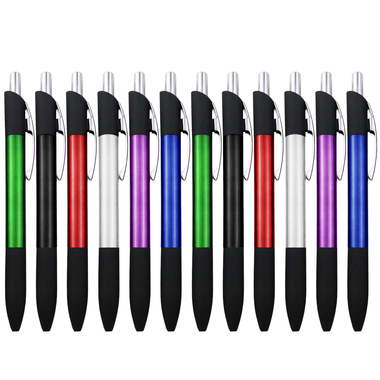 Linbsunne Retractable Ballpoint Pens - Medium Point, Black Ink, 12-Pack - Smooth Writing for School, Office & Business Use - Perfect for Note Taking, Signing Documents & Everyday Writing Tasks