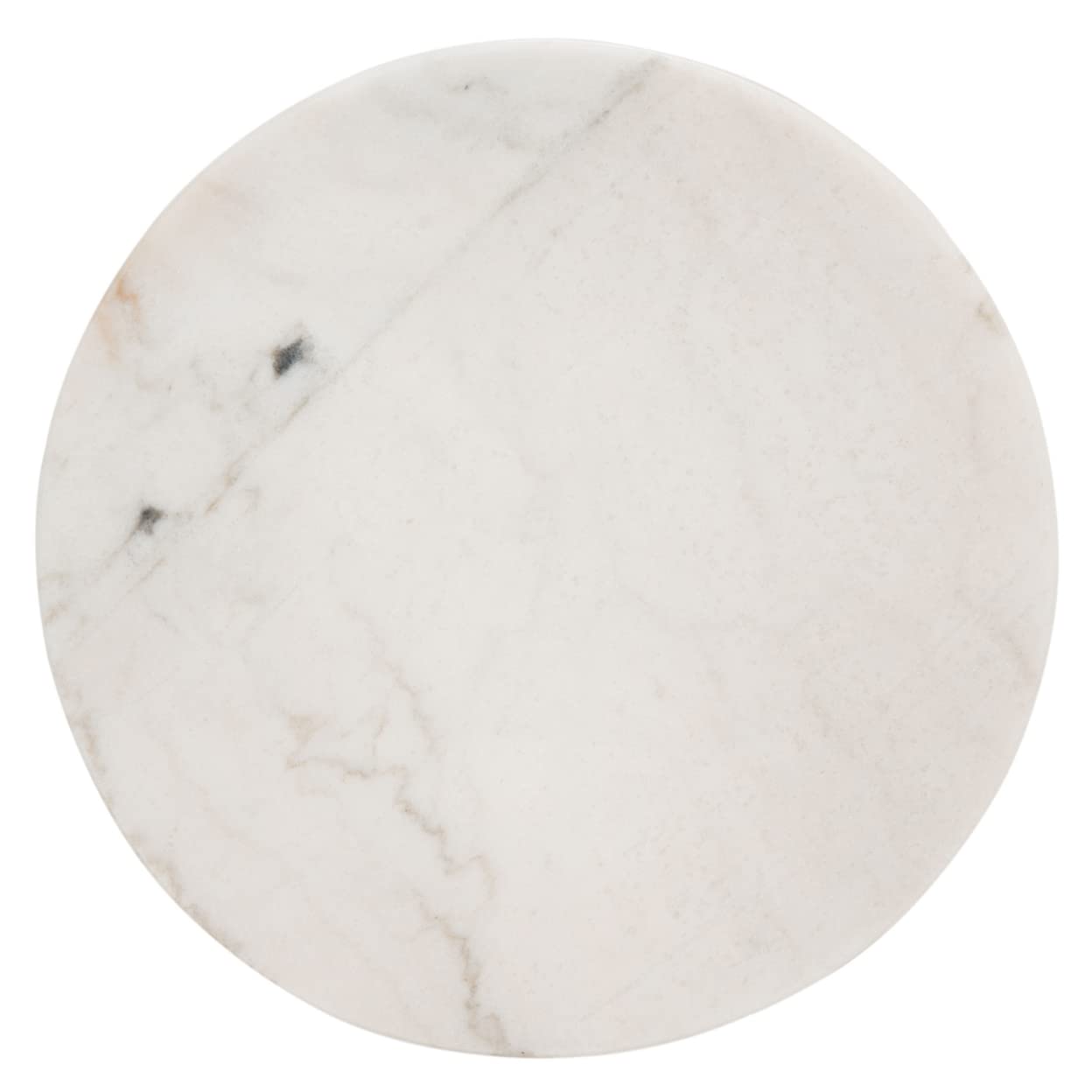 SAFAVIEH Home Collection Marini Round Accent End Table - Marble & Walnut Finish - Perfect for Living Room, Bedroom, or Office Decor