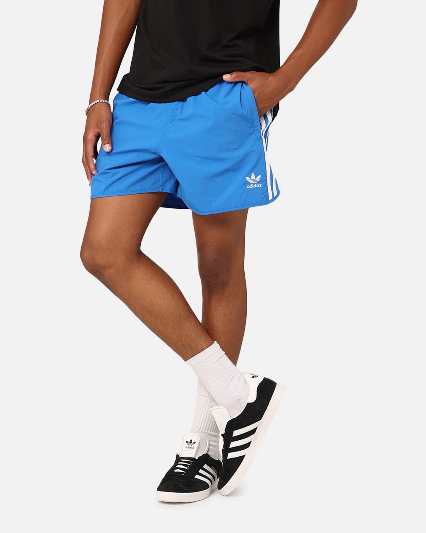 Adidas Adicolor Classics Sprinter Shorts for Men - Bluebird Blue Athletic Running Shorts | Gym Workout, Jogging & Casual Wear