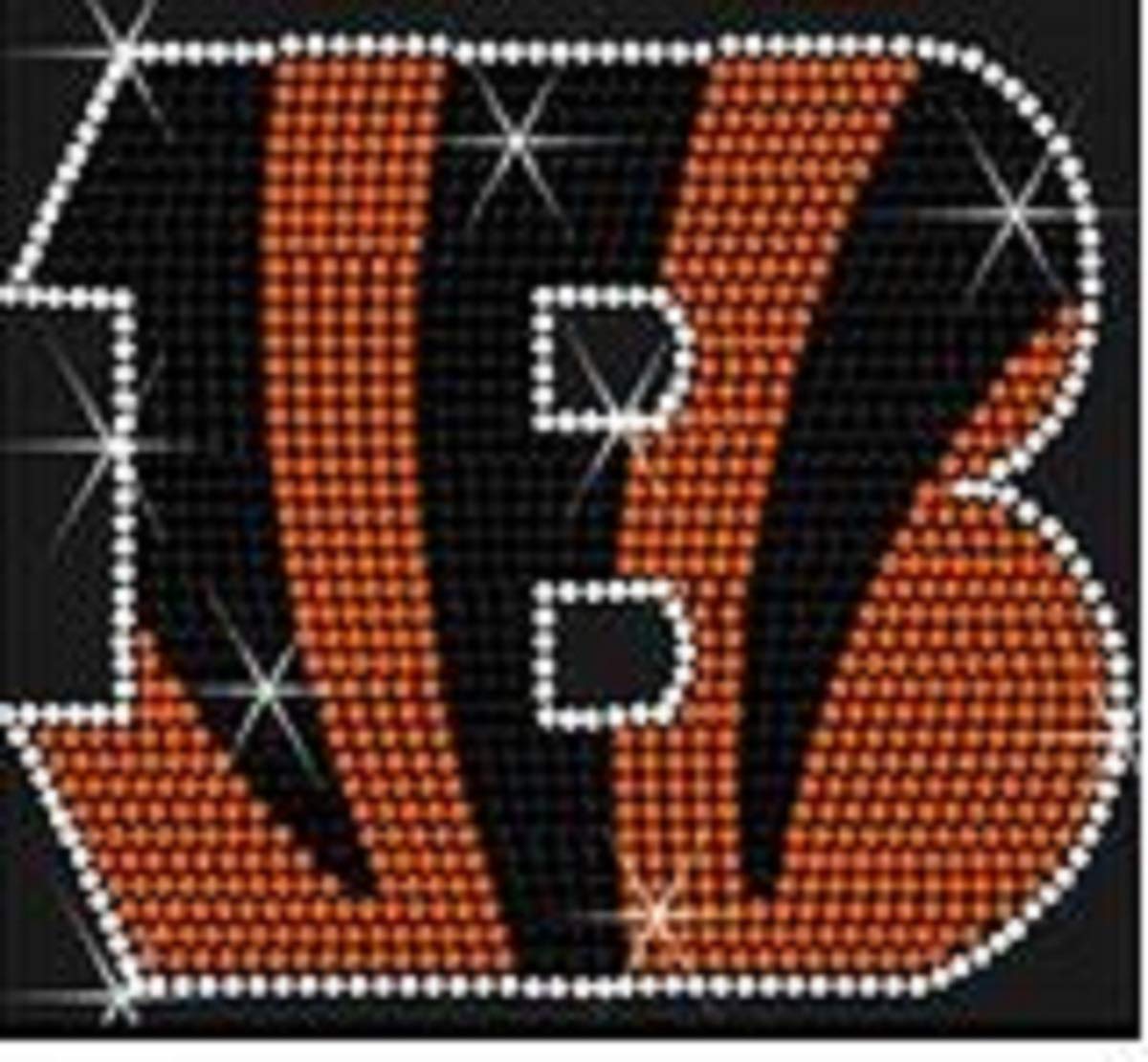 Cincinnati Football #2 Rhinestone Iron-On Transfer - Custom Team Logo Decal for Jerseys, T-Shirts, Hats - Perfect for Game Day, Fan Apparel & DIY Sports Crafts