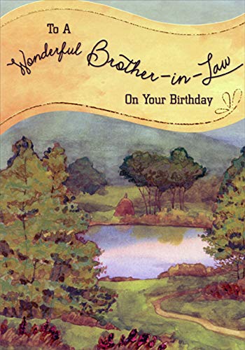Beautiful Calm Lake & Lush Green Trees Birthday Card for Brother-in-Law - Thoughtful Greeting Card for Birthday Wishes, Anniversary & Special Occasions