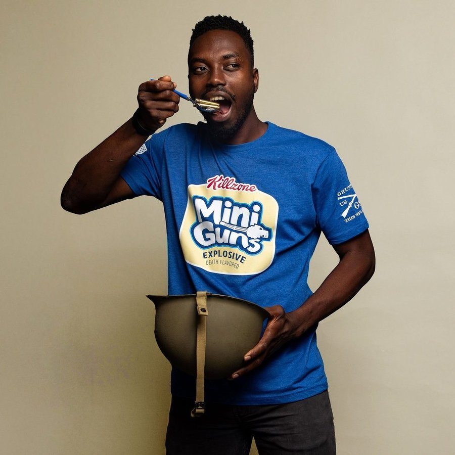 Mini Guns T-Shirt - Royal Blue Graphic Tee for Men & Women | Cool Casual Streetwear for Concerts, Parties & Everyday Wear