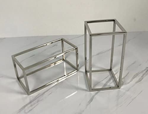 Premium Silver Stainless Steel Shoe & Handbag Display Stand - Elegant Retail Store Window Props & Decorations for Boutique, Jewelry, and Fashion Accessories Showcase