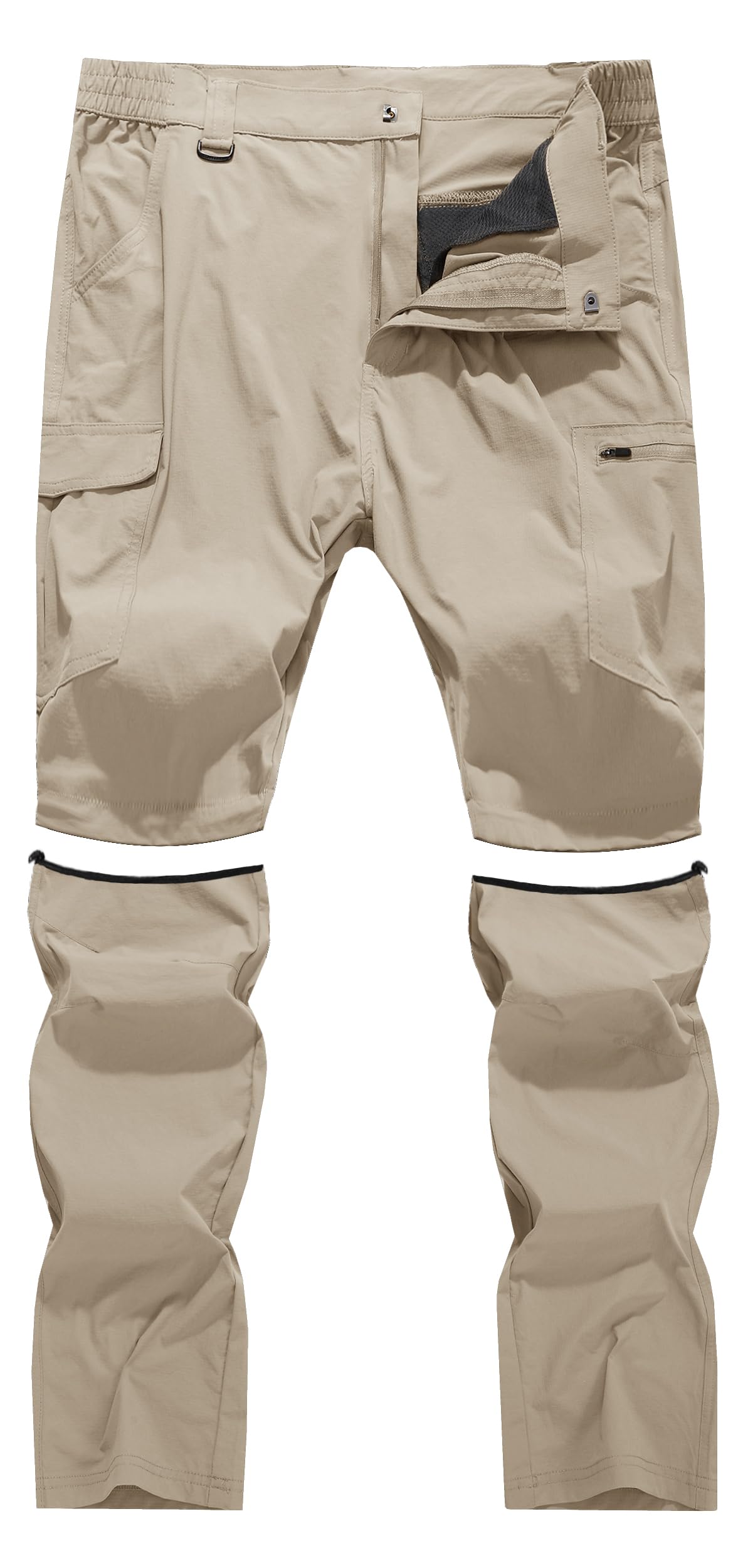 Men's Waterproof Quick Dry Hiking Pants - Convertible Zip Off Outdoor Cargo Pants for Fishing, Safari, Travel & Work - Lightweight & Durable for All-Weather Adventures