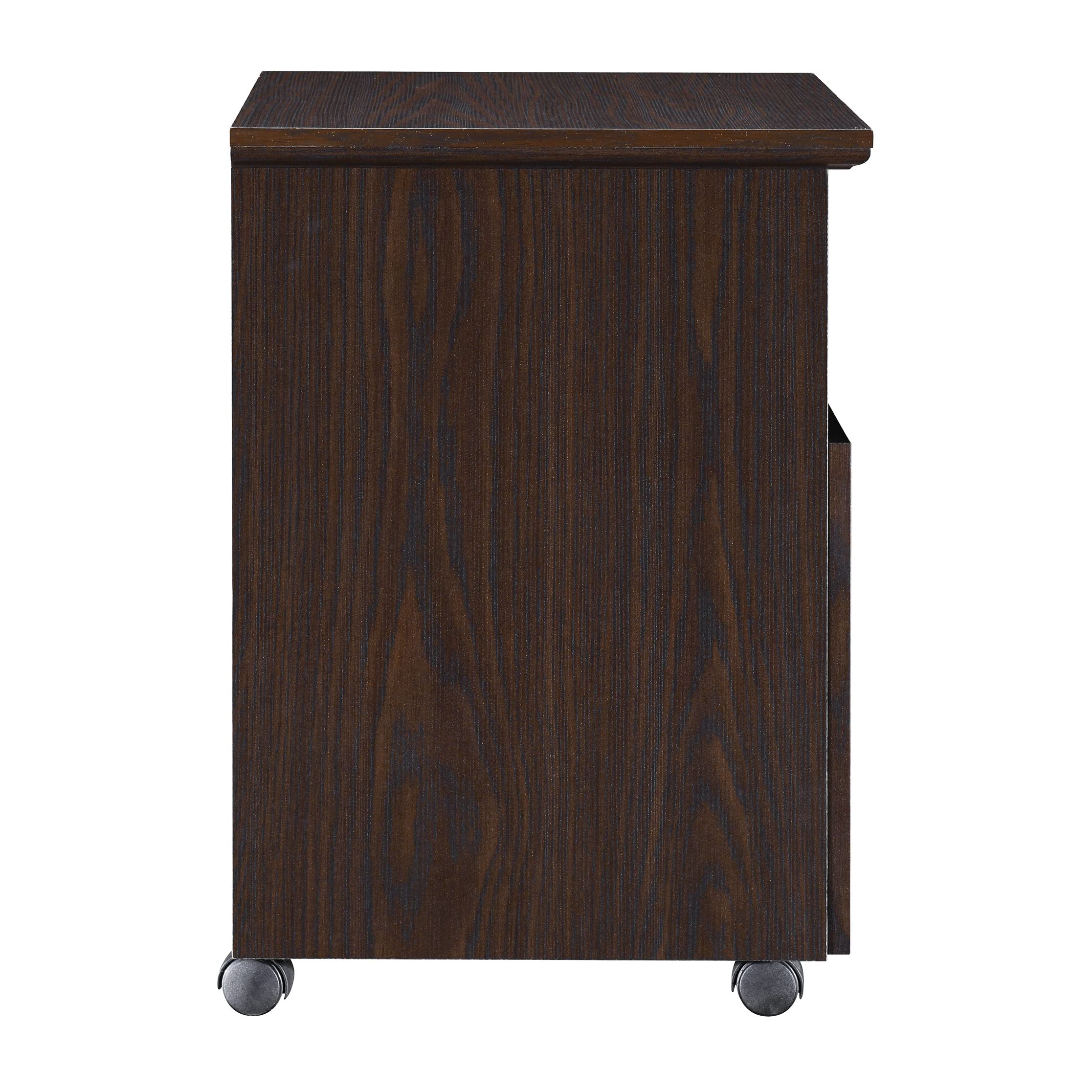 OSP Jefferson Rolling File Cart & Printer Stand with Lockdowel System - Espresso Finish Mobile Office Organizer for Home & Business Workspaces