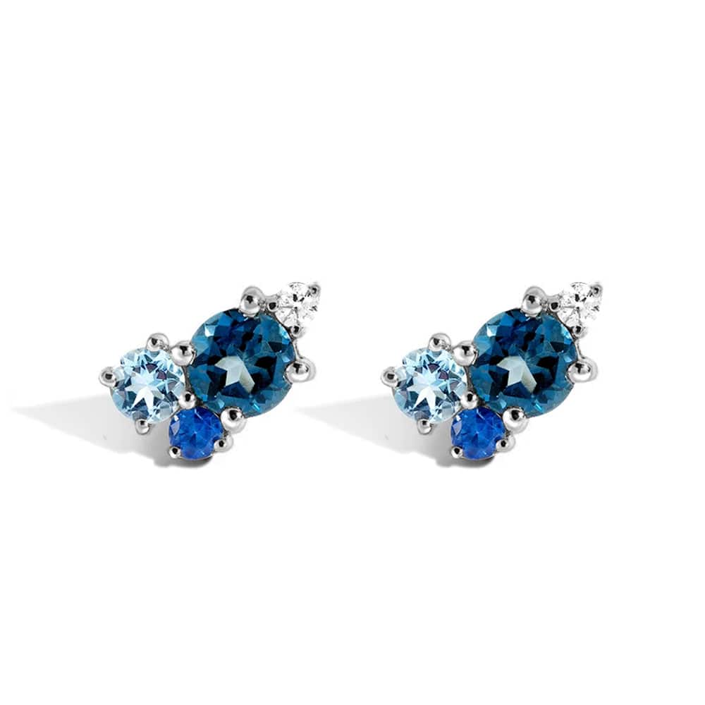 Ocean Breeze Cluster Earrings - Elegant Dangle Earrings for Women, Hypoallergenic Stainless Steel Jewelry, Perfect for Beach Weddings & Summer Outfits