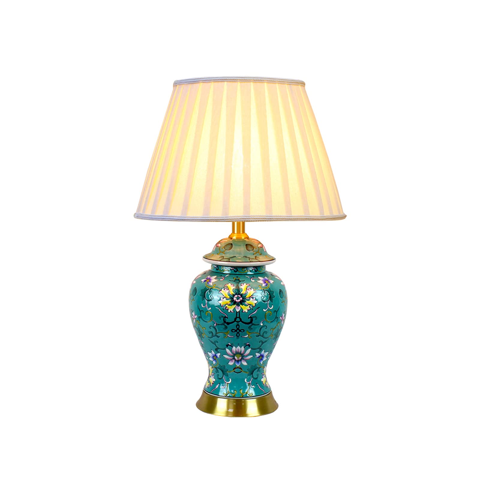Vintage Ceramic Table Lamp with Floral Design - European Style Bedside & Desk Lamp for Living Room, Bedroom, Office - 2 Sizes Available - Perfect for Reading, Decor & Ambient Lighting