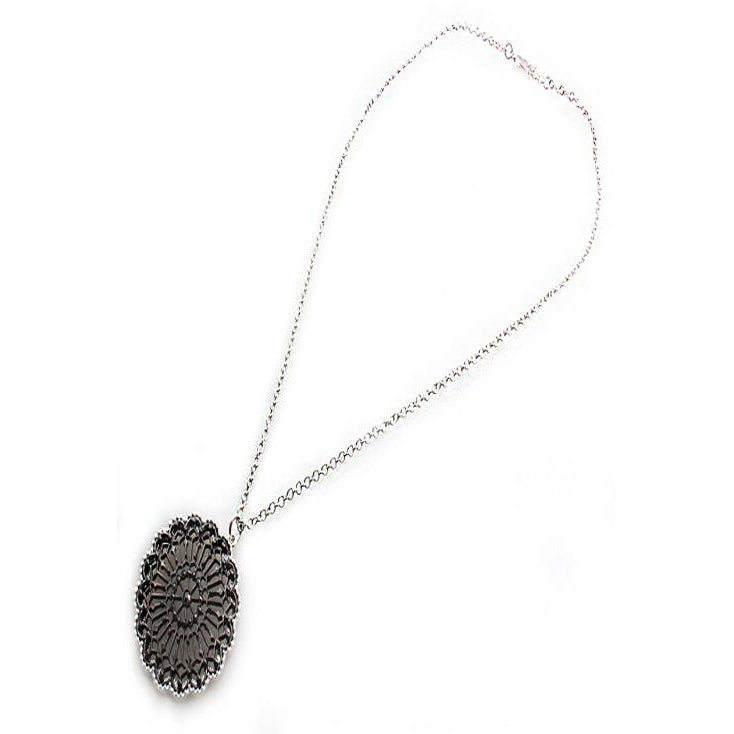 Elegant Flower Filigree Hematite Necklace Set for Women - Perfect for Weddings, Parties & Special Occasions