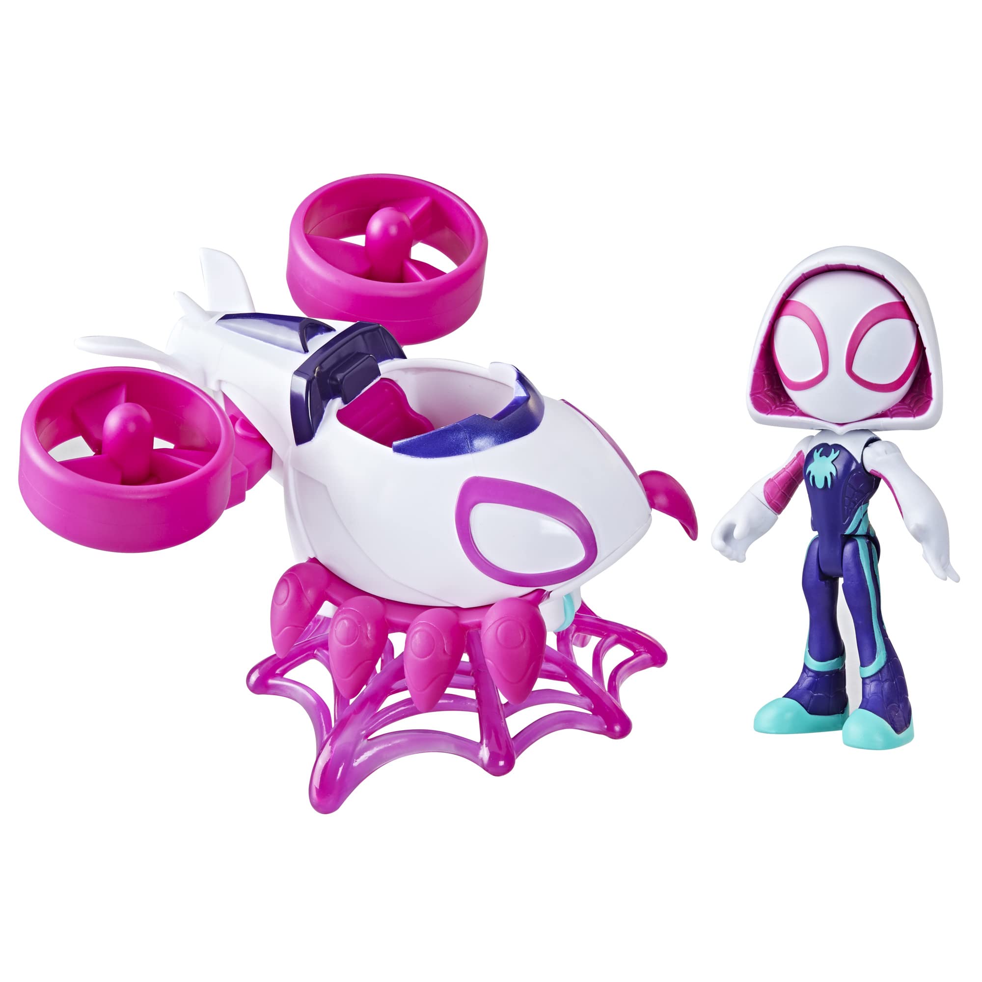 Marvel Ghost-Spider Copter Set - 4-Inch Action Figure with Vehicle & Accessories | Spidey and His Amazing Friends Superhero Toy | Preschool Gift for Kids | Perfect for Role Play, Storytelling & Superhero Adventures