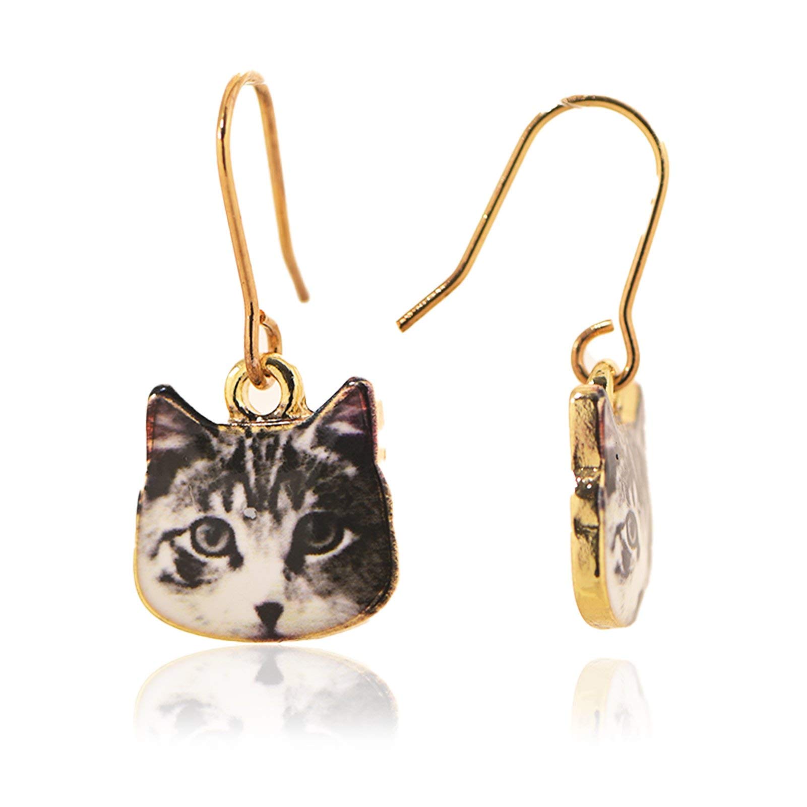 Spinning Daisy Cat Mom Earrings - Cute Cat Lover Jewelry Gift for Women | Perfect for Cat Enthusiasts, Birthday Presents & Everyday Wear