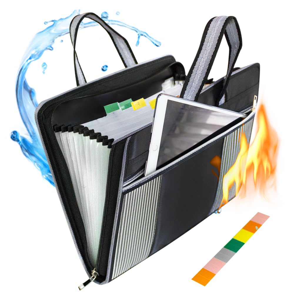 SNAIL GARDEN 14-Pocket Expanding File Organizer with Handle & Zipper - A4 Letter Size Accordion Folder with 13 Pockets & 14 Color-Coded Labels - Portable Document Organizer for Office, School, Home Filing & Tax Receipt Storage